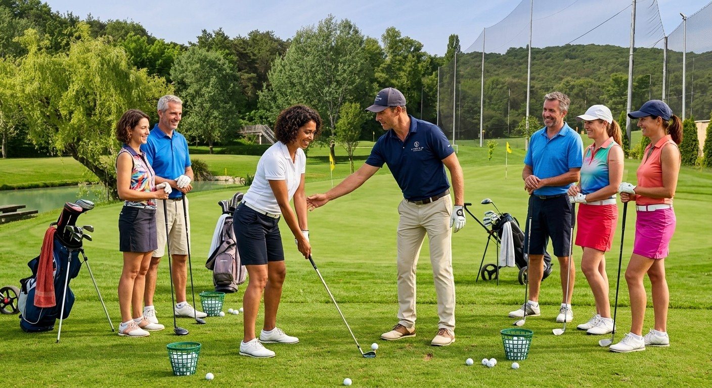 Un groupe du Club Ribiera Swing au practice du Domaine Ribiera